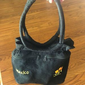 Black Mexico floral purse
